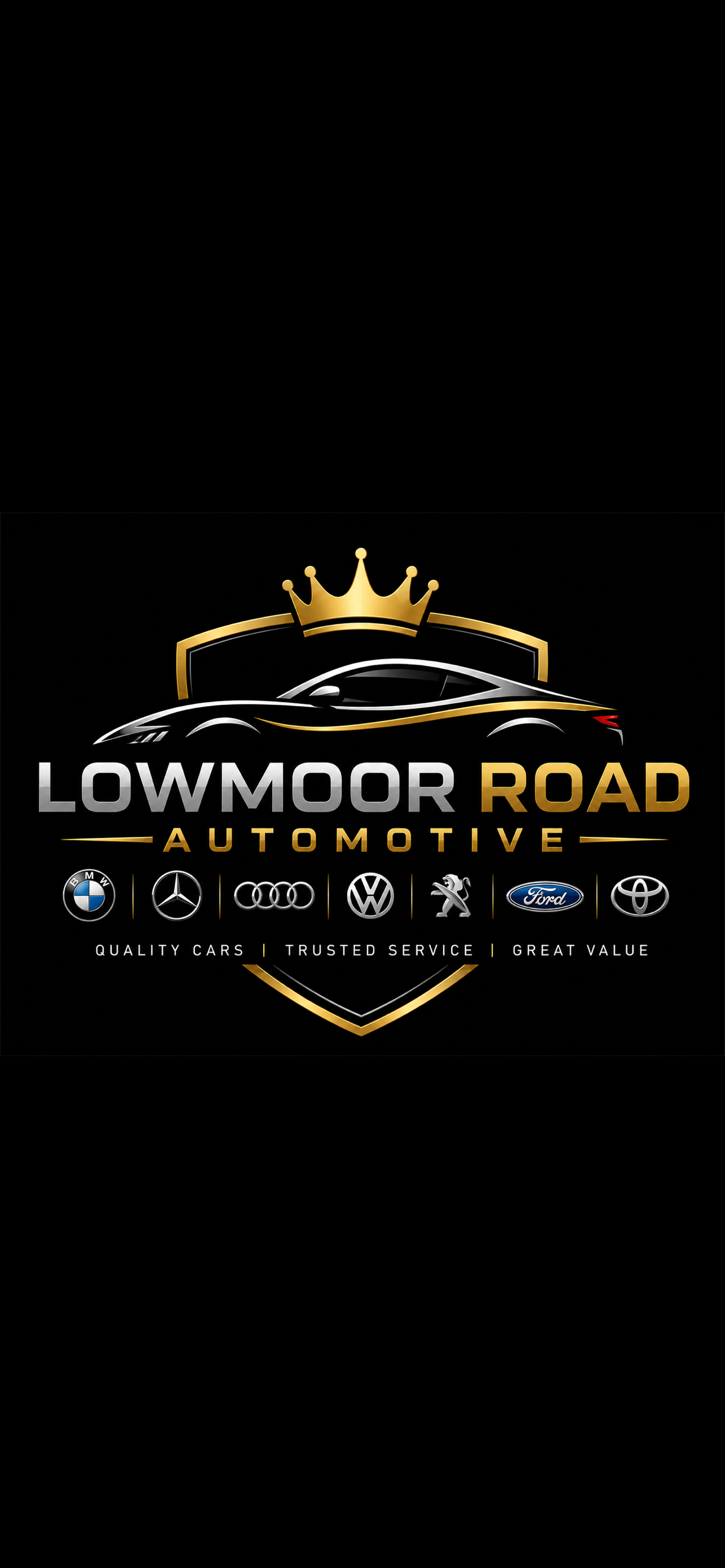 Lowmoor Road Automotive crowned car logo